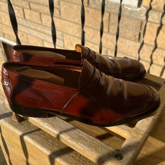 Johnston and Murphy Men’s Cognac Loafers B 11 Size 9.5W - Picture 6 of 13